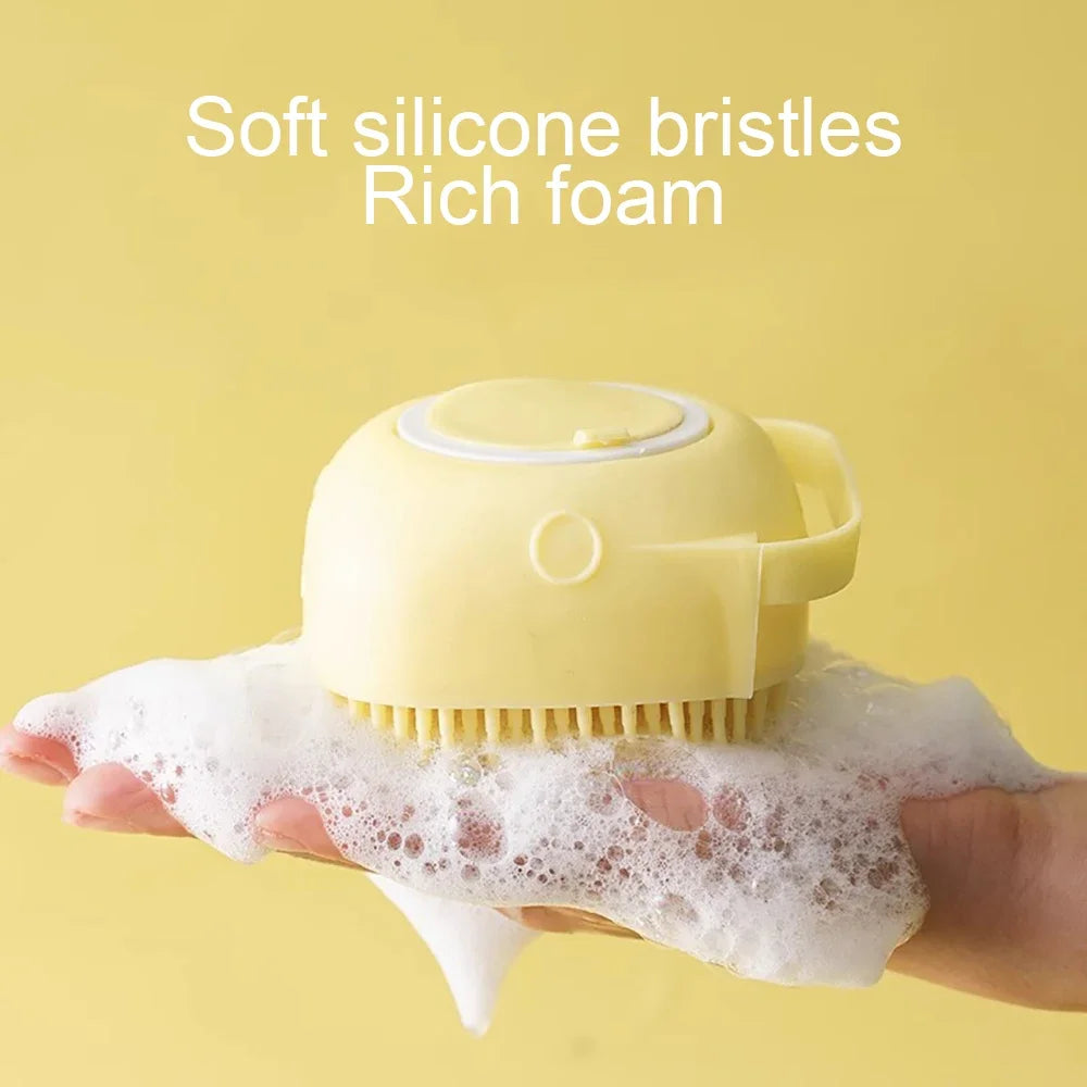 Silicone Pet Bath Massage Brush – Soft, Safe Grooming Tool for Dogs & Cats